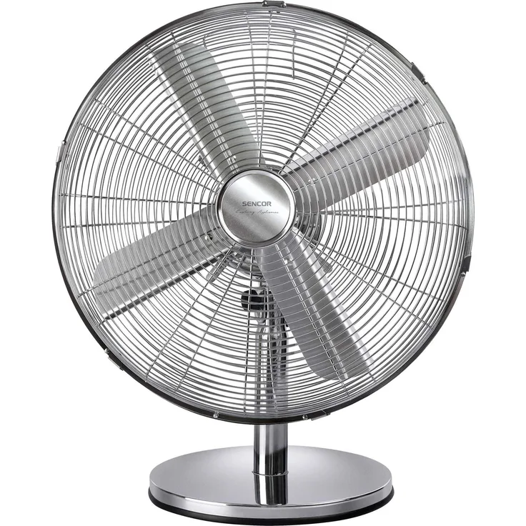 Sencor Fan of SFE 4040SL, Tischventilator mit 40 cm Flügeldurchmesser, automatischer 90° Drehung und 3 Geschwindigkeitsstufen, Silber