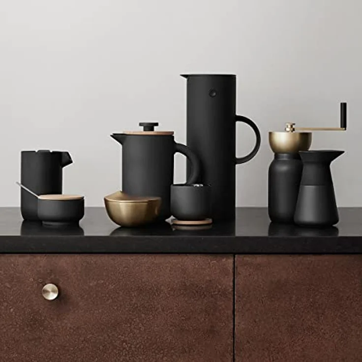 Stelton Theo Becher mit Untersetzer, Stein, schwarz, 8 x 8 x 8 cm – Bild 5
