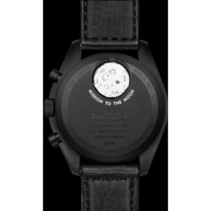 Swatch Chronograph Swatch x Omega Moonswatch Mission to the Moonphase "Snoopy" New Moon, Schwarz Bioceramic, VELCRO Armband, Mondphasenfunktion - Preisvergleich – Bild 3