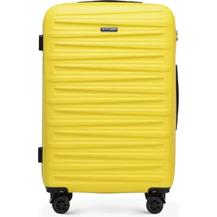 WITTCHEN Skyspeed Line Mittelgroßer Hartschalenkoffer, 67x45x26 cm, ABS, gelb, mit Kombinationsschloss und Teleskopgriff, 4 Doppelrollen