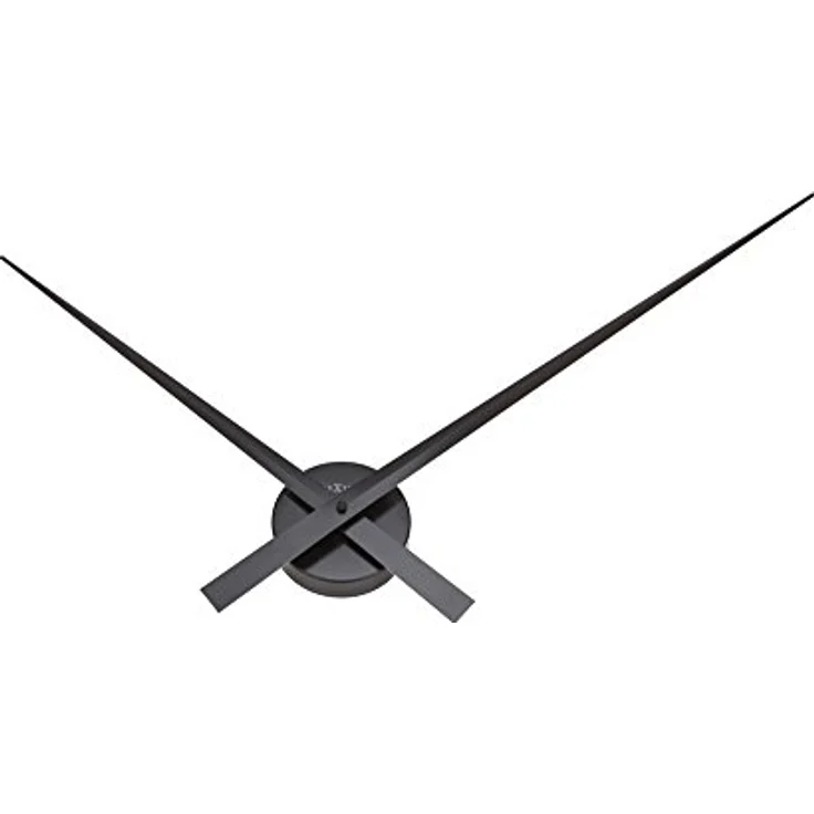 NeXtime Hands Wanduhr, Metall und Kunststoff, Schwarz, Ø 85 cm, puristisches Design, extra große Zeiger – Bild 4
