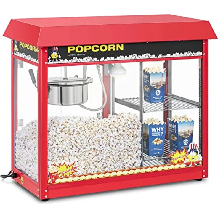 Royal Catering RCPC-16E Popcornmaschine Popcorn Maker Popcorn Bereiter Beheizter Auslage Rot – Bild 1
