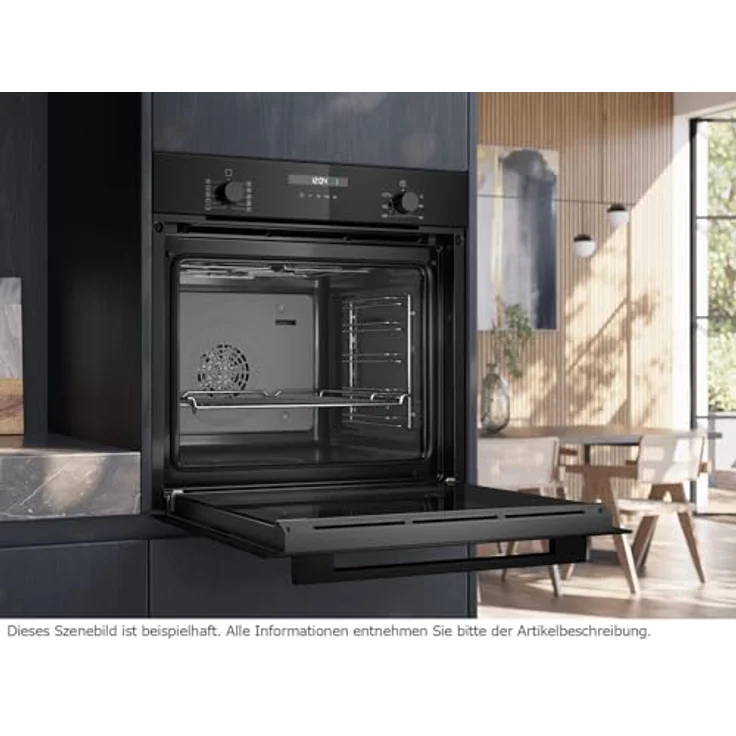 Siemens HB237GBB3 Backofen Deep Black Inox, 7 Backofenfunktionen, 3D Heißluft, cookControl10 Automatikprogramme, ecoClean/humidClean Selbstreinigung – Bild 5