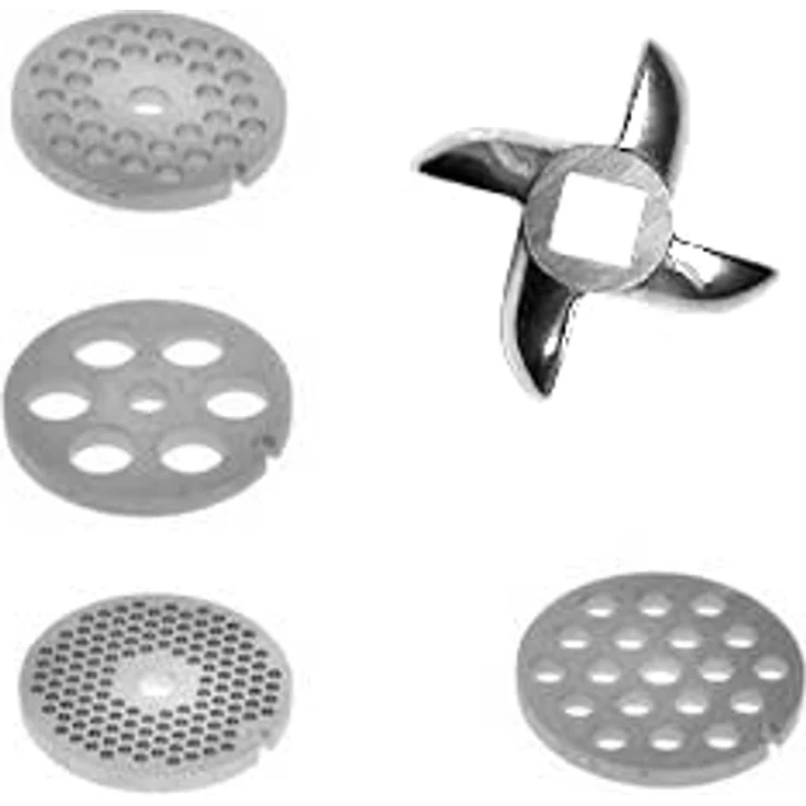 Kitty Professional Fleischwolf Handfleischwolf mit Zubehör, Edelstahlkonstruktion und 4 verschiedene Lochscheiben, silber - Preisvergleich – Bild 2