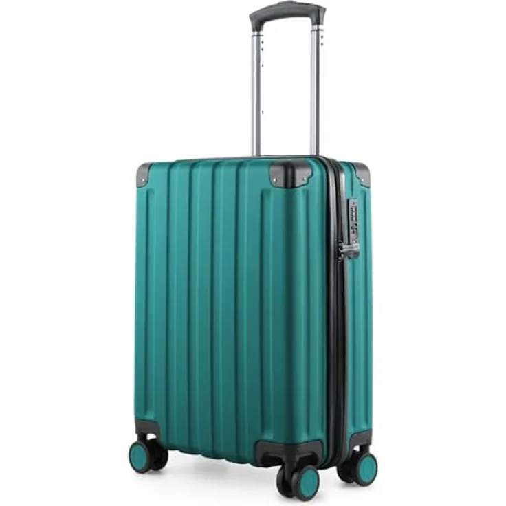 Hauptstadtkoffer Q-Damm - Handgepäck 54x37x21, TSA, 4 Rollen, Reisekoffer, Hartschalenkoffer, Rollkoffer, Handgepäckkoffer, Bordgepäck Koffer, Aquagrün