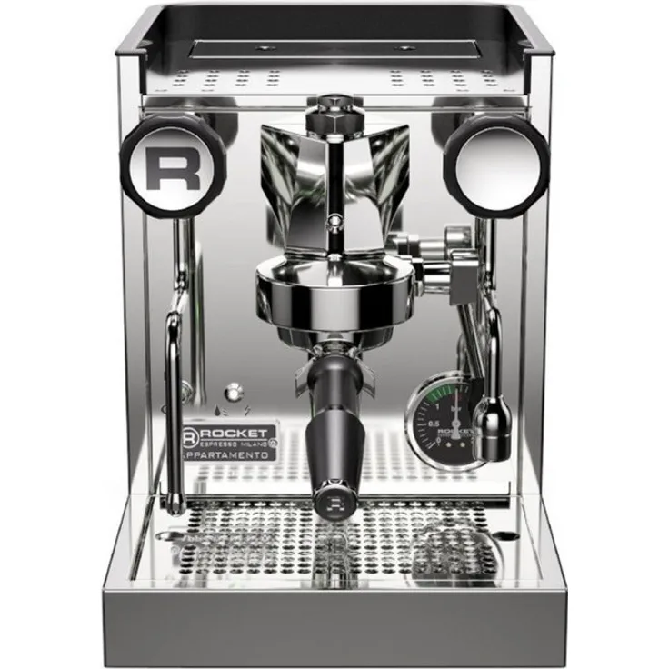 Rocket Espresso Appartamento TCA, Espressomaschine mit Temperatureinstellung, Wärmetauscher-System, 1,8 Liter Boiler, 2,5 Liter Wassertank, Edelstahl-Design