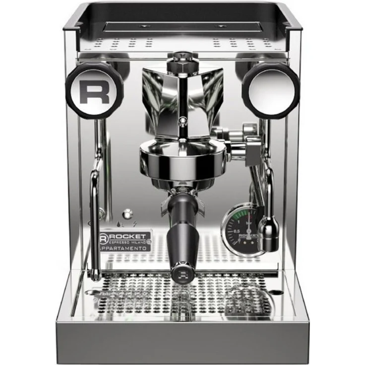 Rocket Espresso Appartamento TCA, Espressomaschine mit Temperatureinstellung, Wärmetauscher-System, 1,8 Liter Boiler, 2,5 Liter Wassertank, Edelstahl-Design