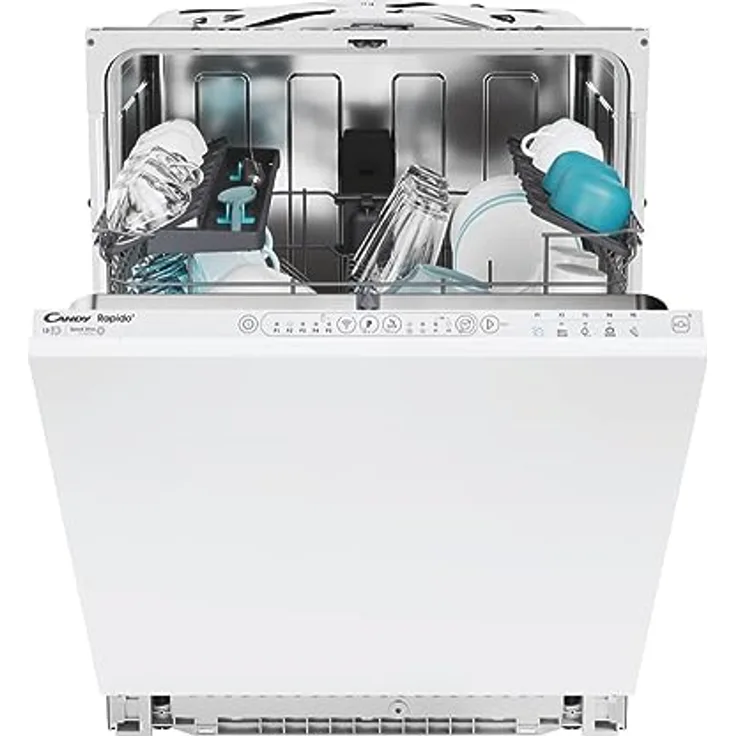 Candy RapidÓ CI 3E53L0W, Voll integrierter Geschirrspüler für 13 Maßgedecke, Geräuschpegel 53 dB, App-gesteuerte Bedienung, Energieeffizienzklasse E