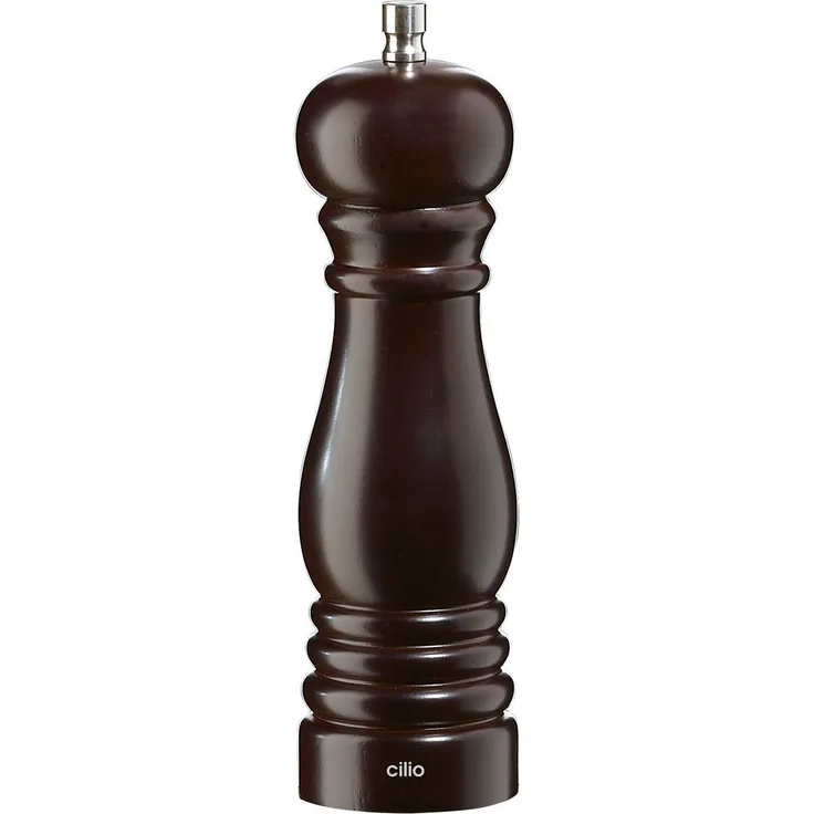 Cilio Pfeffermühle Roma, manuell, 18 cm aus maronen Holz mit Keramikmahlwerk, korrosionsfrei und präzise Mahlgradeinstellung