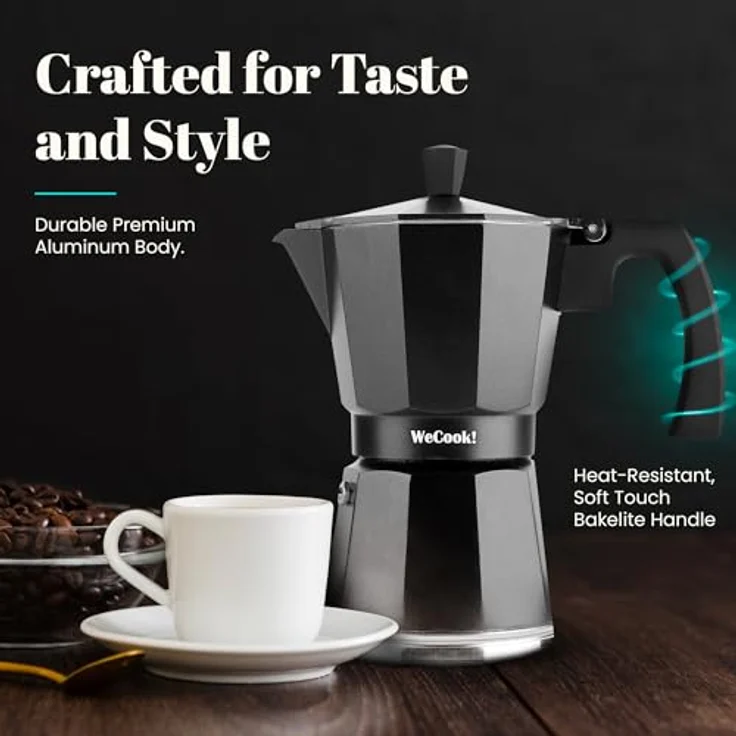 Wecook Luccia Espressokocher, Induktion, mehrere Tassen 6 tazas Schwarz – Bild 5