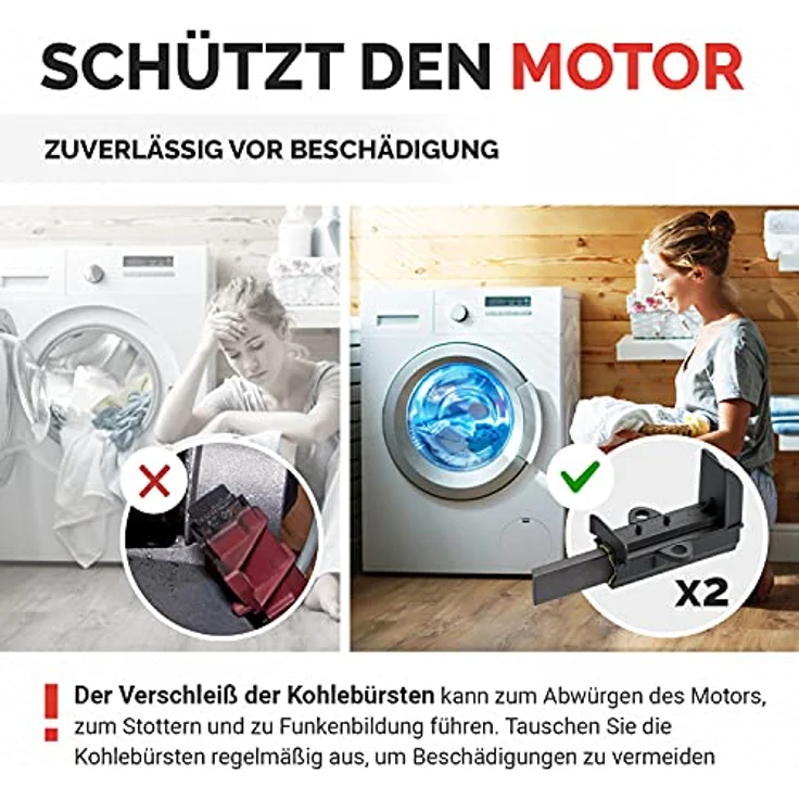 Beko Kohlebürsten 2er Set für Waschmaschinen, Ersatzteil für Vielzahl von Modellen – Bild 6