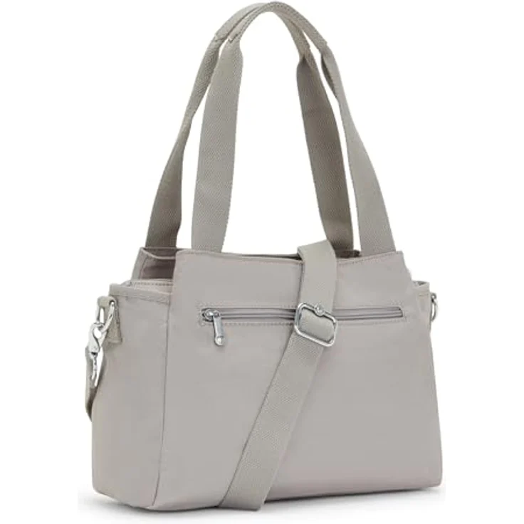 Kipling Elysia Schultertasche, Damen-Handtasche mit Reißverschlussfach und abnehmbarem Umhängeriemen, 29.5 cm, Grau – Bild 2