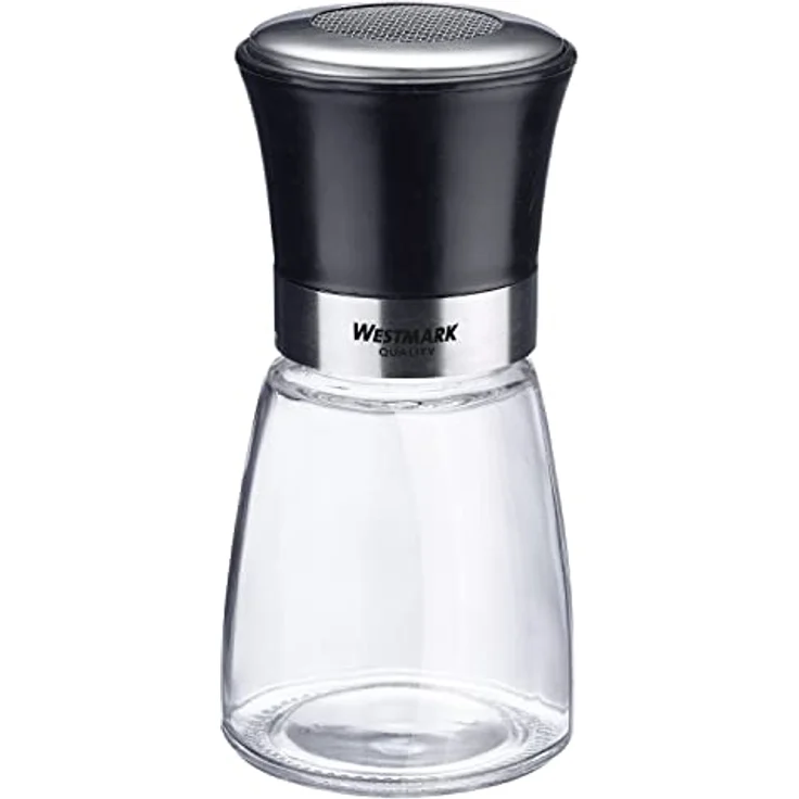 Westmark Puderzuckerstreuer, Mit Aromadeckel, Fassungsvermögen: 190 ml, Glas/Rostfreier Edelstahl/Kunststoff, Blacky, Transparent/Schwarz/Silber, 69512260 – Bild 1