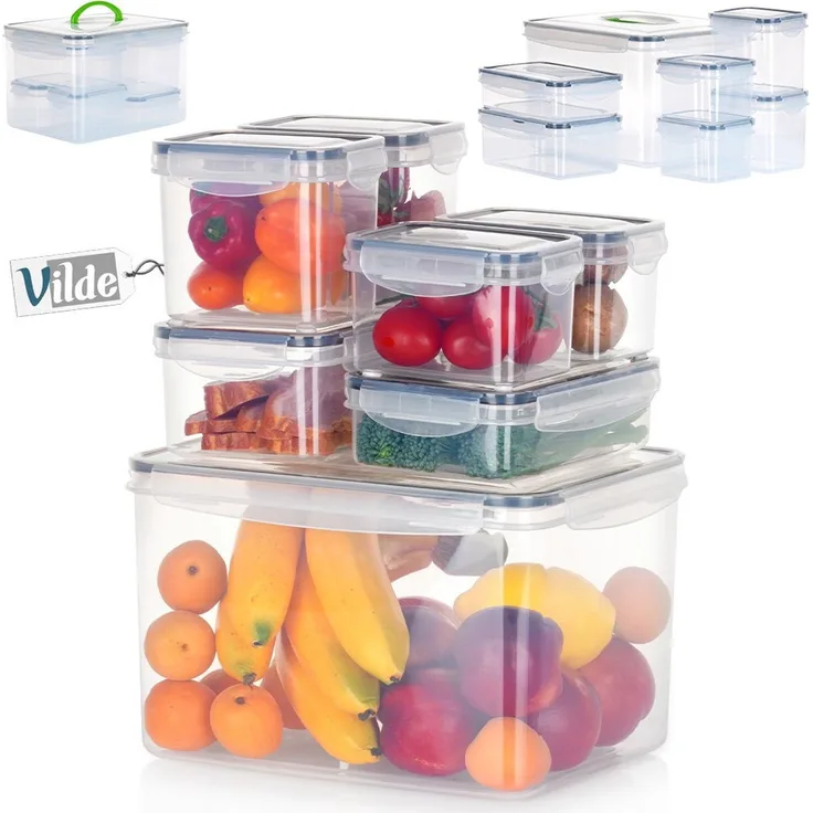 Vilde Vorratsbehälter Set, 7 transparente Lebensmittelbehälter mit Deckel und Dichtung für optimale Frische