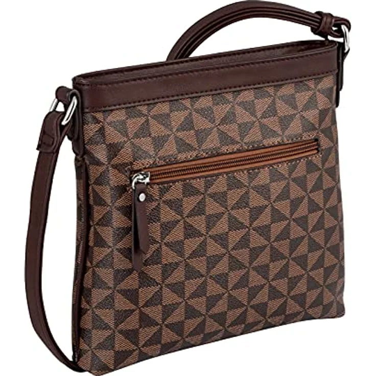 Gabor Barina Umhängetasche, moderne Handtasche mit grafischem Muster, 24 cm, Braun – Bild 2