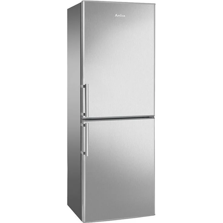 Amica KGC 384 110 E WID Kühl-Gefrierkombination, freistehend, silber, LED, Abtauautomatik, Breite 52 cm, Energieklasse C – Bild 3