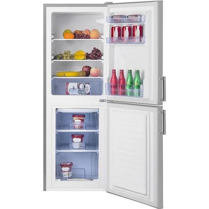 Amica KGC 384 110 E WID Kühl-Gefrierkombination, freistehend, silber, LED, Abtauautomatik, Breite 52 cm, Energieklasse C – Bild 2