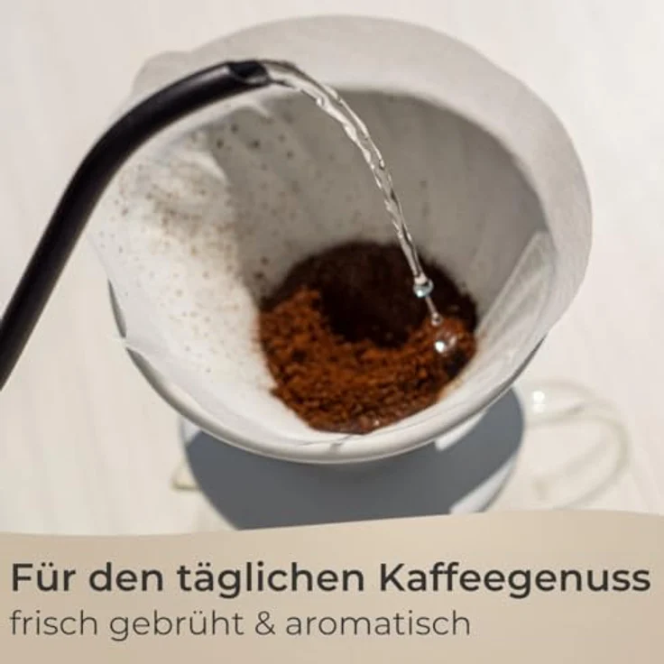 Topanbieter999 Handfilter Keramik Größe 4, Gleichmäßiger Kaffeefluss mit innenliegenden Rillen & 3 Öffnungen, weiß – Bild 6