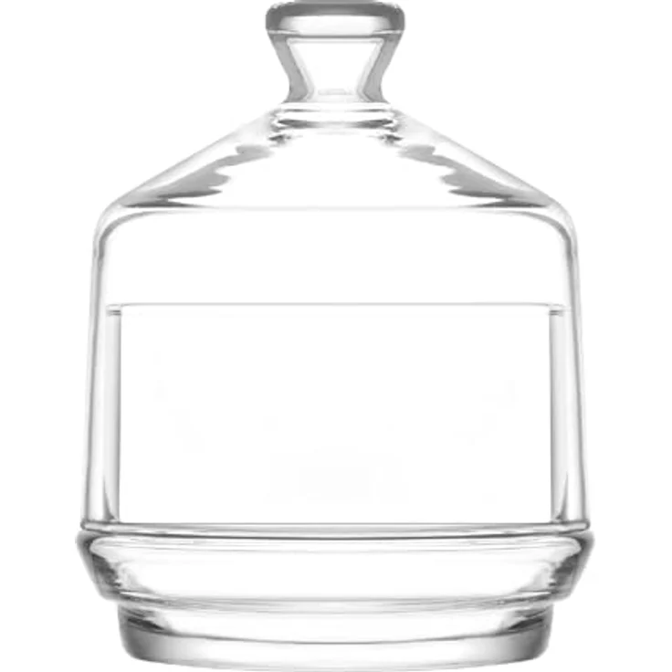 LAV Fornord Stapelbare Glasdose 1 Etage, transparent, mit Deckel, ideal für Süßigkeiten und Snacks, Durchmesser 9 cm, Höhe 12 cm – Bild 1