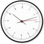 K&L Wall Art Lautlose Wanduhr Küche schwarz weiß langlebiges Quarz Uhrwerk roter Sekundenzeiger ohne Tickgeräusche Wohnzimmer Wanduhren modern Büro Schlafzimmer Ø 25cm rund (Schwarz-Weiß)