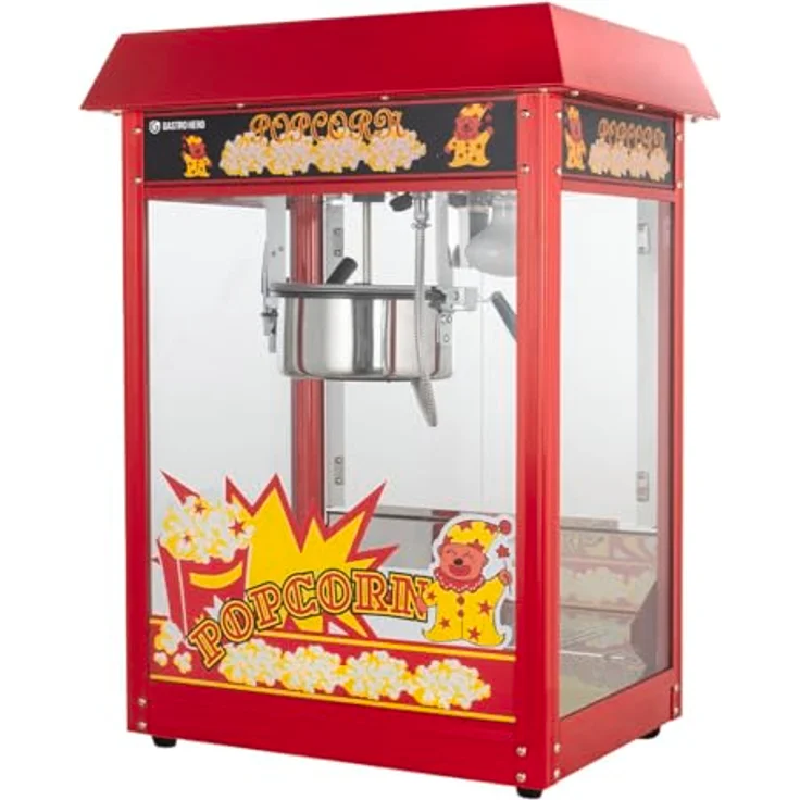 GastroHero Popcornmaschine groß, professionelle Popcornmaschine mit Überhitzungsschutz, Edelstahl-Design, optimale Kapazität für Gastronomie  – Bild 4