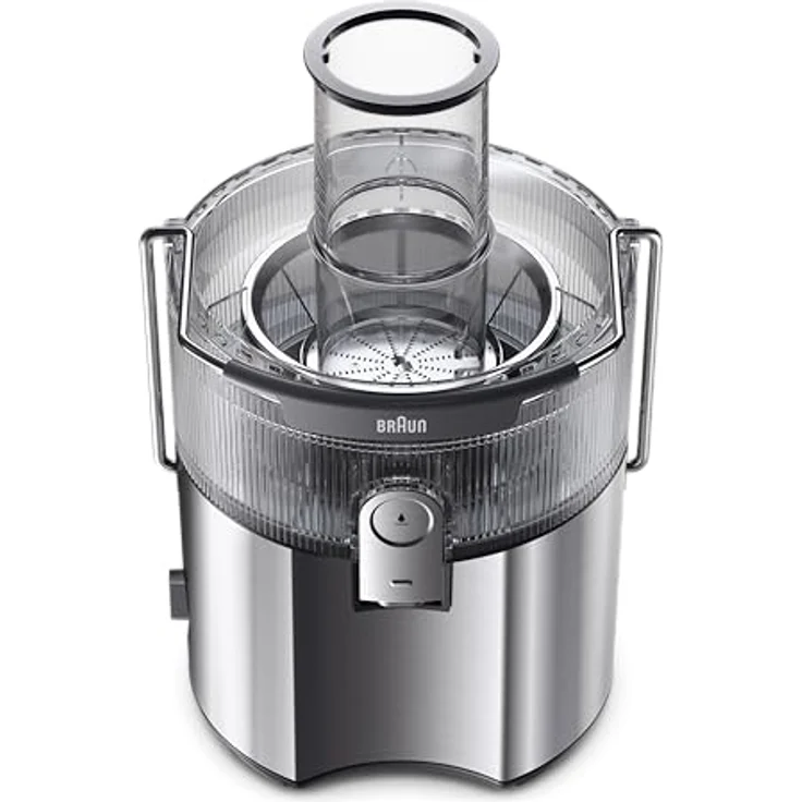Braun MultiJuice 7 SJ700, Zentrifugalentsafter mit ColdXtract-Technologie, 75 mm Einfüllöffnung, 2L Tresterbehälter, 1000W, Grau – Bild 3