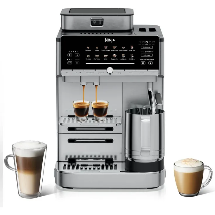 NINJA AutoBarista Pro AE1051EU Kaffeevollautomat, 2 Benutzerprofile, 13 Getränkeprogramme, Edelstahl, silber