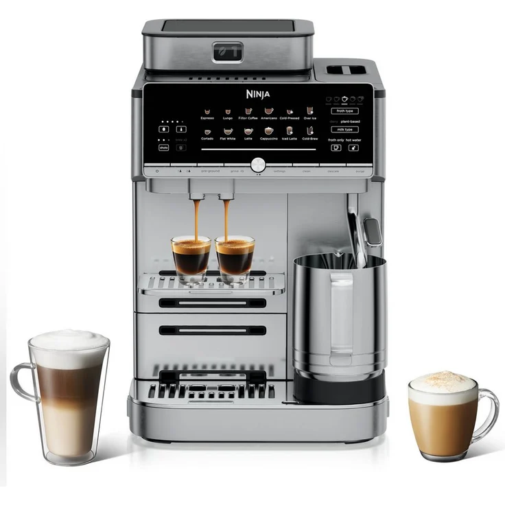 NINJA AutoBarista Pro AE1051EU Kaffeevollautomat, 2 Benutzerprofile, 13 Getränkeprogramme, Edelstahl, silber