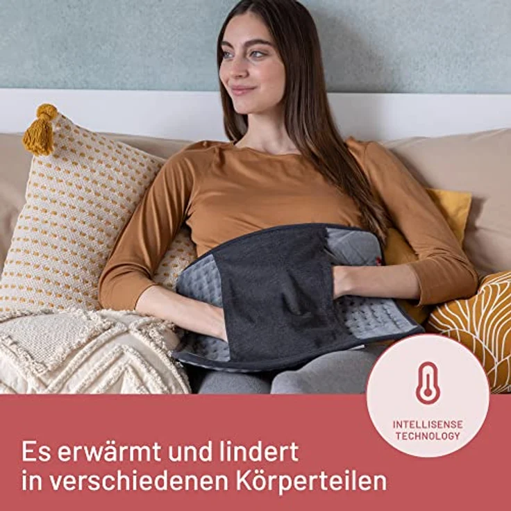 Imetec Intellisense Comfort, Mehrzweck-Heizkissen, für den ganzen Körper geeignet, schnelles Erhitzen, hypoallergener Stoff, 5 Temperaturen, Electro-Block-Sicherheitssystem, waschbar, 40 x 35 cm – Bild 2