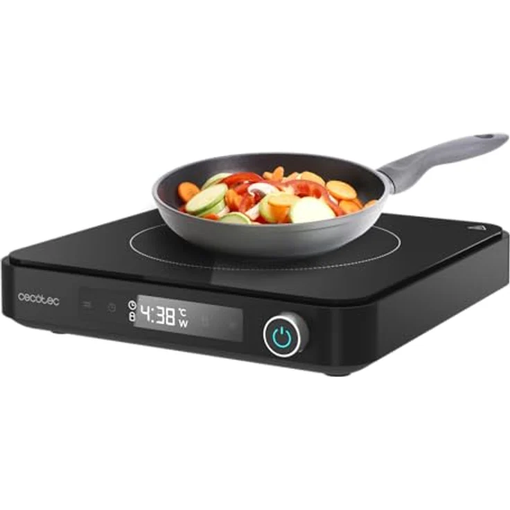 Cecotec Digitales Induktionskochfeld mit Full Magma Grill Zubehör, 2000W, 10 Leistungsstufen, Sicherheitsglas, Touch-Steuerung, Programmierbar, Einstellbare Temperatur, Elegantes Design – Bild 2