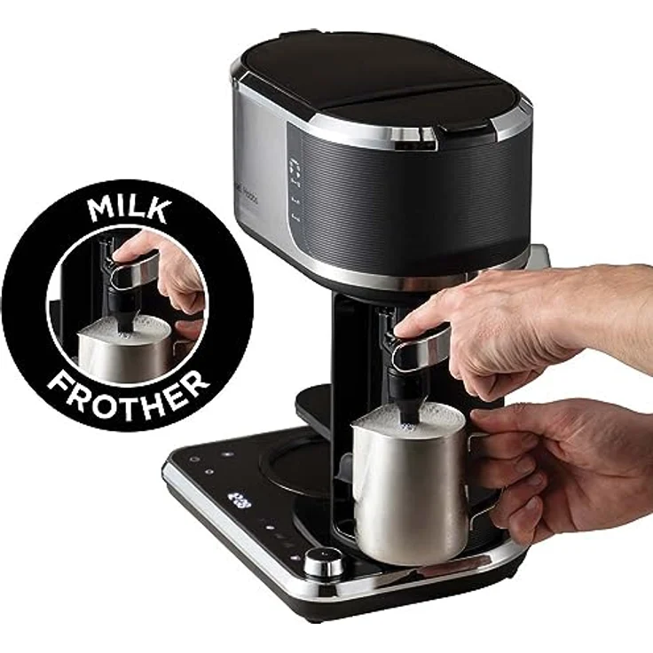 Russell Hobbs Kaffeemaschine [Barista: Brühstärkeneinstellung, Cold Brew-Funktion, Milchaufschäumer] Attentiv - Digitale Touch-Bedienfläche (programmierbarer Timer) Filterkaffeemaschine 26230-56 – Bild 3