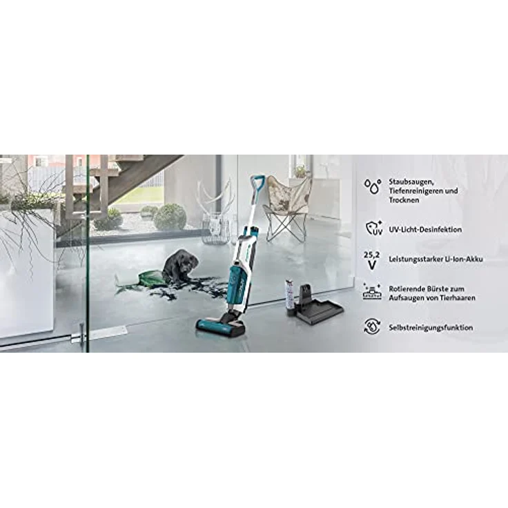 ETA Fortis ETA722490000, Hand- und Akkustaubsauger, 450 W, Li-Ion Akku 25,2 V, DUAL CYCLONE SYSTEM, HEPA-Filter, Digitaler Motor, UV-Desinfektion – Bild 2