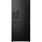 Hisense RQ5P470SYFD, French Door Kühl-Gefrier-Kombination mit 304 l Kühl- und 179 l Gefriervolumen, Schwarz, No Frost-Funktion, Schnellgefrier-Modus und LED-Innenbeleuchtung