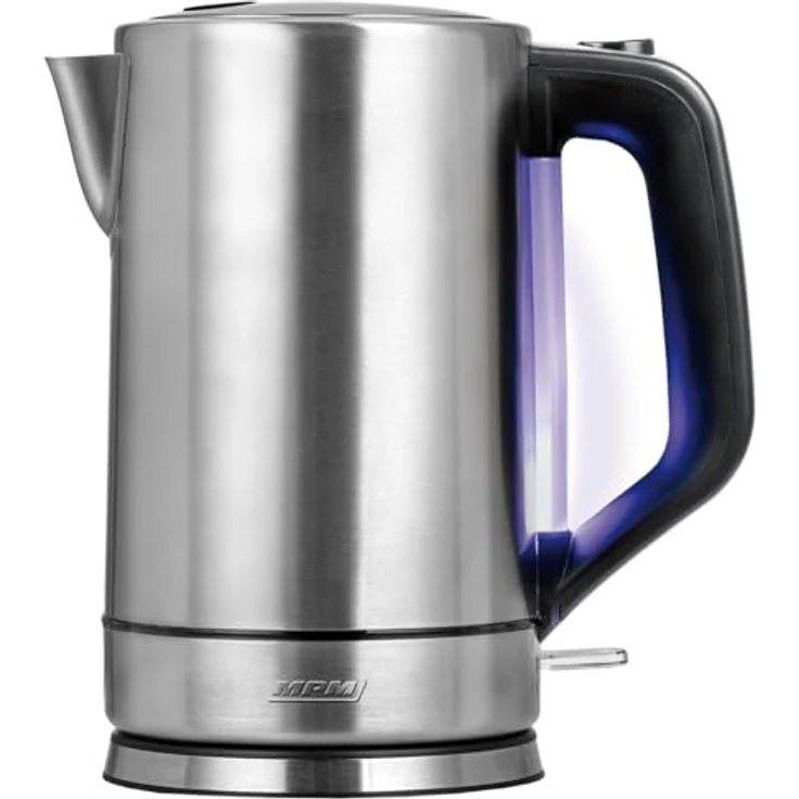 MPM MCZ-121M Wasserkocher, 1,7L Edelstahlgehäuse, 2200W, automatische Deckelöffnung, blauer Wasserstandsanzeiger, austauschbarer Filter – Bild 1