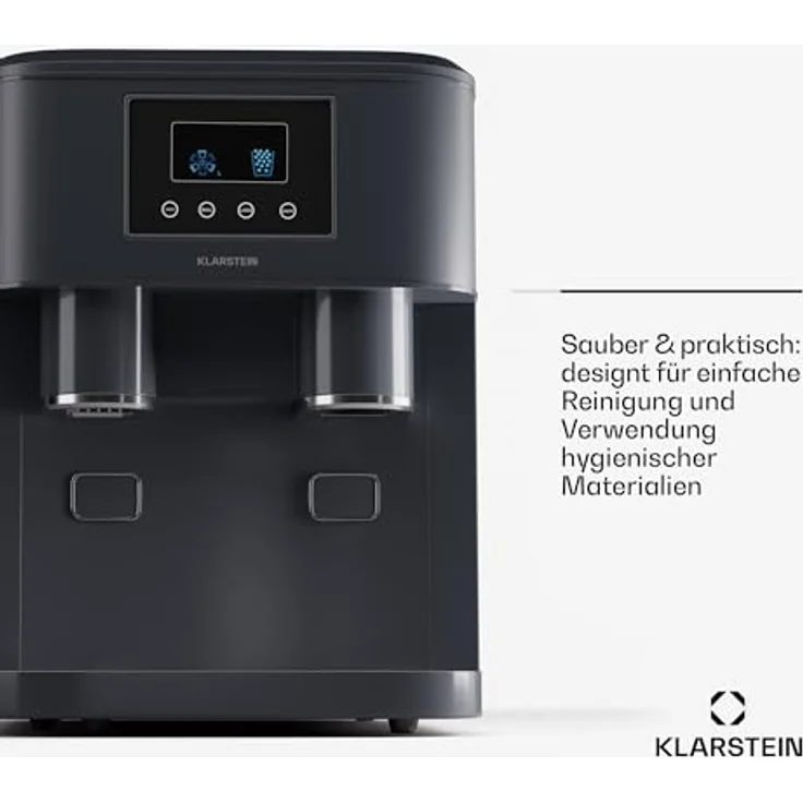 Klarstein Eiswürfelmaschine für Zuhause Camping Gastro, Schnelle Mini-Eiswürfelmaschine Klein, Profi Eismaschine für Crushed Eis, Große & Kleine Eiswürfel, 1,8L Wassertank, 15kg Eis in 24h – Bild 5
