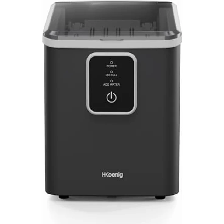 H.Koenig KUB12, Eiswürfelmaschine mit 12 kg Tagesproduktion, 2 Eiswürfelgrößen, tragbar, kompakt, leise, 1 l Tank, Eiswürfel in 6 Minuten – Bild 3