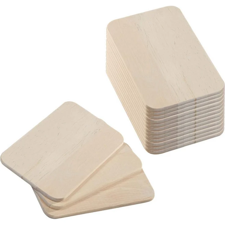 Kesper Frühstücksbrett 15 Stück, Birkenholz, 23 x 15 cm, naturfarben, zum Brandmalen oder Lasergravur geeignet