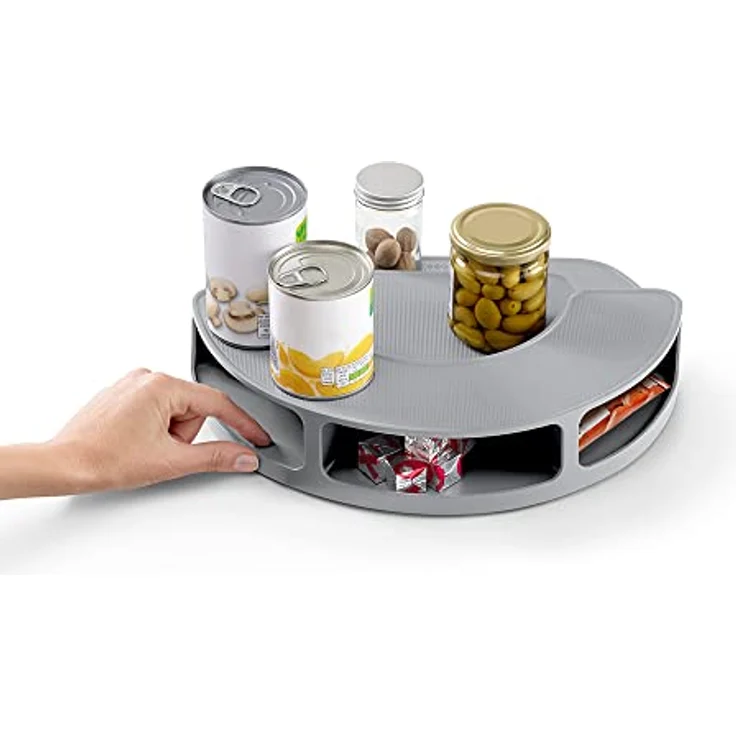 JosephJoseph CupboardStore Drehbarer Stufenorganizer mit Staufächern auf der Rückseite Edelstahl-Grau – Bild 3