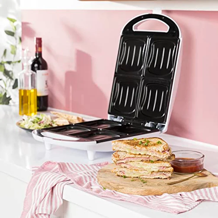 Tristar SA-3065 Sandwich Maker ? 4 Sandwiches gleichzeitig ? Antihaftbeschichtung – Bild 3