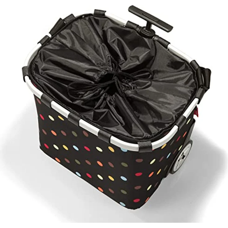 reisenthel carrycruiser  Tragbarer Einkaufstrolley mit stabilem schwarzen Aluminiumrahmen, Schultergurt und herausnehmbarer Netz-Innentasche  Aus wasserabweisendem Material, Farbe:dots – Bild 2