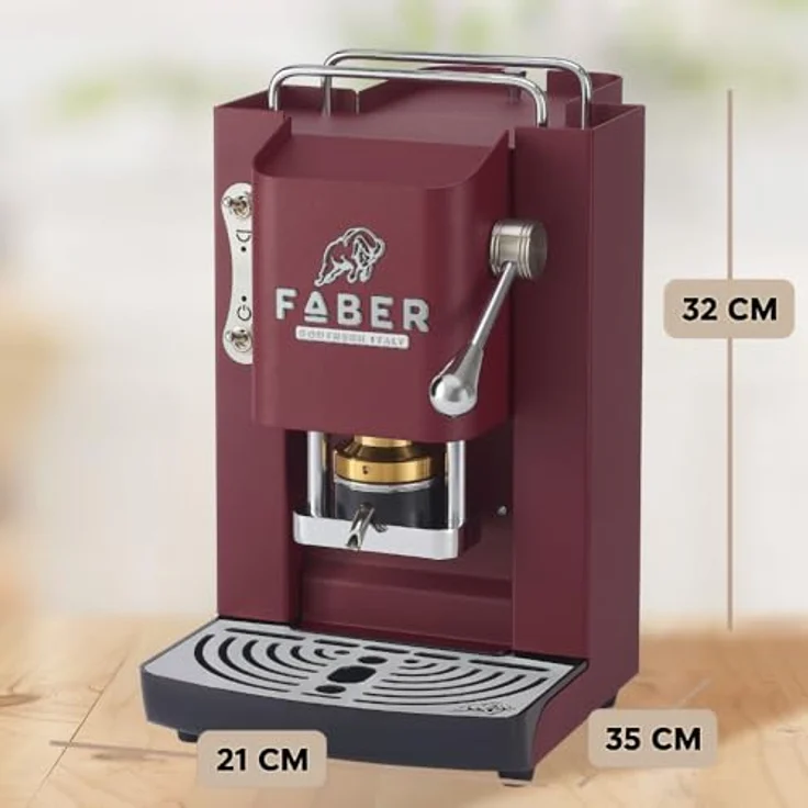 Faber Coffee Machines Pro Deluxe 3.0 Chrom Kaffeepadmaschine, kompatibel mit 44mm ESE-Pads, Wassertank aus Glas, magnetisch abnehmbare Brühgruppe, Chrom-Details mit 3D-Logo – Bild 8