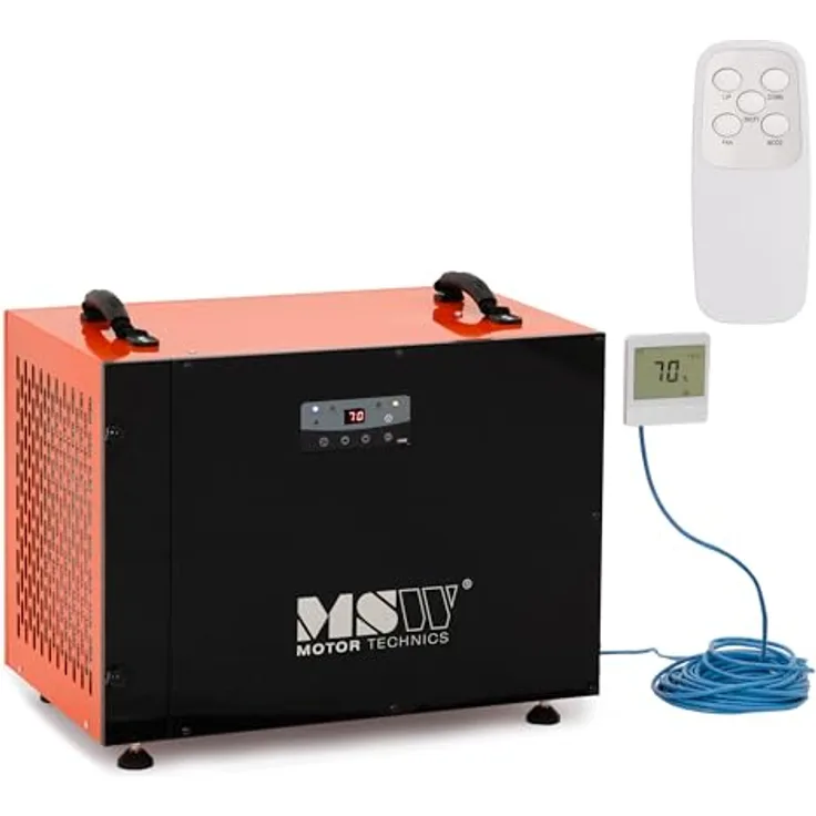 MSW Luftentfeuchter mit Controller und Fernbedienung 90 m² 72 l/24 h 400 m³/h 820 W - Bautrockner Raumentfeuchter Entfeuchter Trocknungsgerät in Weiß