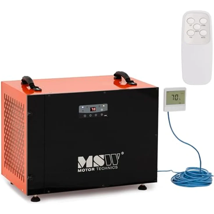 MSW Luftentfeuchter mit Controller und Fernbedienung 90 m² 72 l/24 h 400 m³/h 820 W - Bautrockner Raumentfeuchter Entfeuchter Trocknungsgerät in Weiß – Bild 1