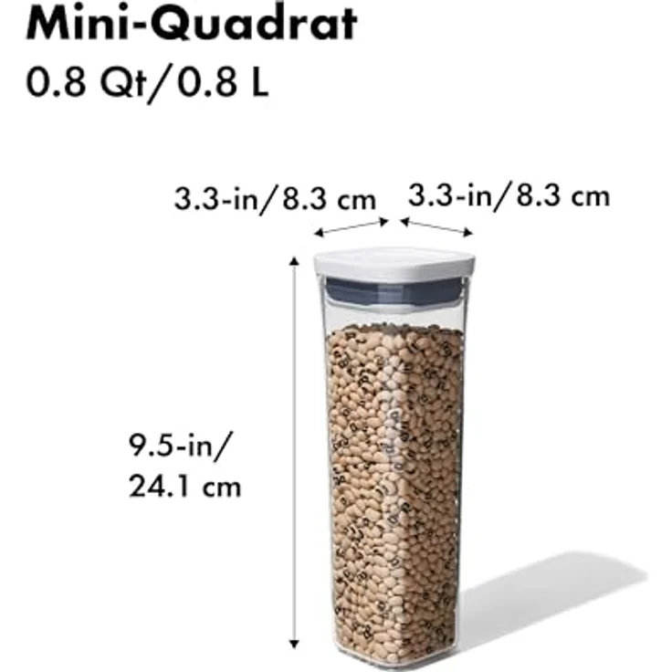 OXO Good Grips POP-Behälter – luftdichte, stapelbare Aufbewahrung von Lebensmitteln – 0,8 L für getrocknete Bohnen und mehr – Bild 2