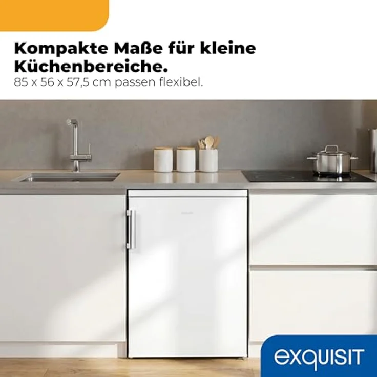 Exquisit KS516-4-H-010D Kühlschrank, freistehend, weiß, LED, Breite 56 cm, Energieklasse D – Bild 4