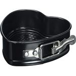 Küchenprofi Kuchenform Herz | 11,5cm, 4,5cm hoch | antihaftbeschichtet | Springform Herz | schwarz | auslaufsicher | kreative Kuchen in Herzform zum Muttertag, Geburtstag und mehr