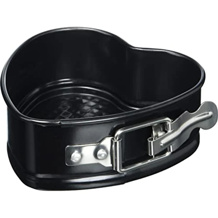Küchenprofi Kuchenform Herz | 11,5cm, 4,5cm hoch | antihaftbeschichtet | Springform Herz | schwarz | auslaufsicher | kreative Kuchen in Herzform zum Muttertag, Geburtstag und mehr – Bild 1