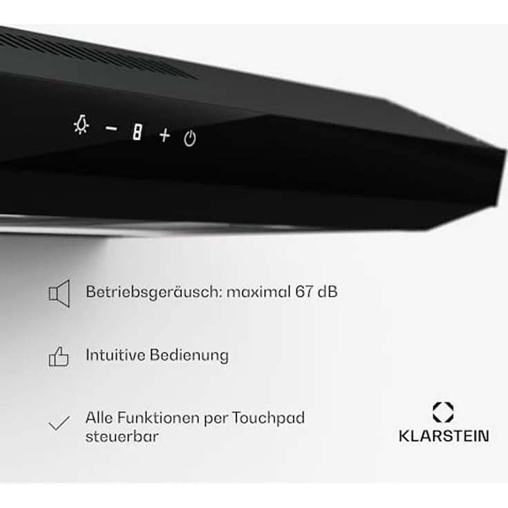 Klarstein Contempo Neo Unterbauhaube, Dunstabzugshaube mit 175 m³/h Abluftleistung, Edelstahl/Acrylglasfront, Touch-Steuerung, Umrüstbar auf Umluftbetrieb – Bild 5