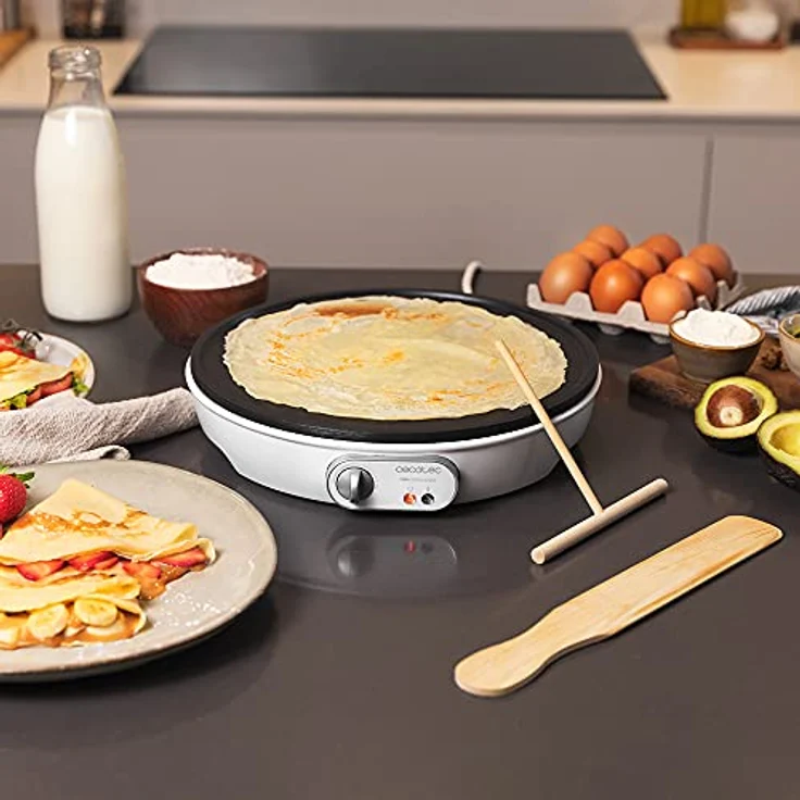 Cecotec Fun Crepelicious Crêpes-Maker, 1000W, Ø 30,5 cm, Kontrollleuchte, inkl. Teigverteiler, Holzspachtel – Bild 3