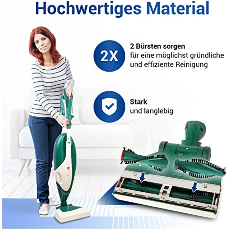 VIOKS 2х Rotierende Bürste Staubsauger Ersatz für Bürste Vorwerk - Staubsauger Bürste für Vorwerk Staubsauger mit Rotierender Bürste EB 351 350 – Bild 4